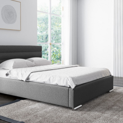 Elegantná čalúnená posteľ Leis 160x200, tmavo šedá
