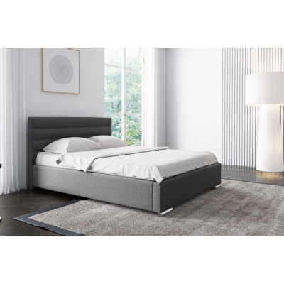 Elegantná čalúnená posteľ Leis 160x200, tmavo šedá