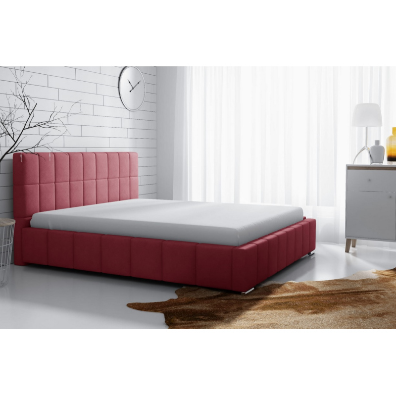 Jemná čalúnená posteľ Lee 160x200, červená