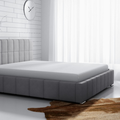 Jemná čalúnená posteľ Lee 160x200, šedá