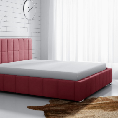 Jemná čalúnená posteľ Lee 140x200, červená