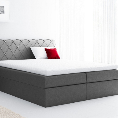 Pohodlná čalúnená posteľ Perez 160x200, šedá