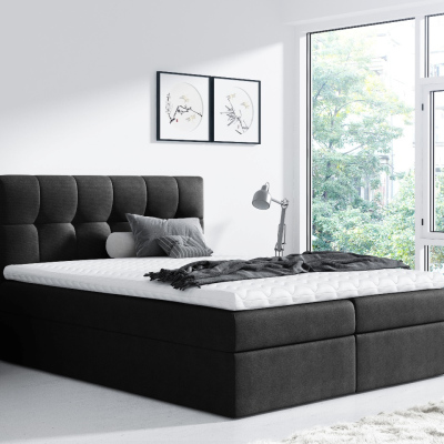 Jednoduchá posteľ Rex 120x200, čierna + TOPPER