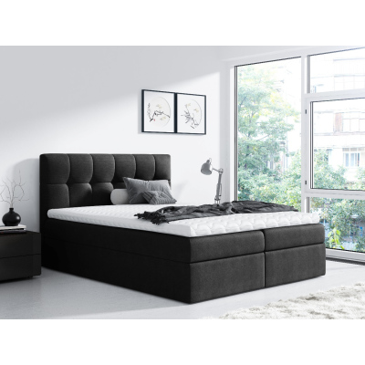 Jednoduchá posteľ Rex 120x200, čierna + TOPPER