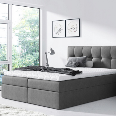 Jednoduchá posteľ Rex 120x200, šedá + TOPPER