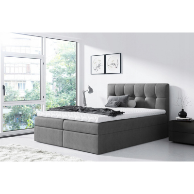 Jednoduchá posteľ Rex 120x200, šedá + TOPPER