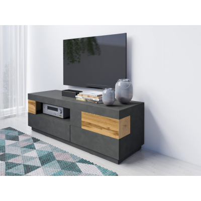 Jednoduchý televízny stolík SHADI, matera/dub wotan