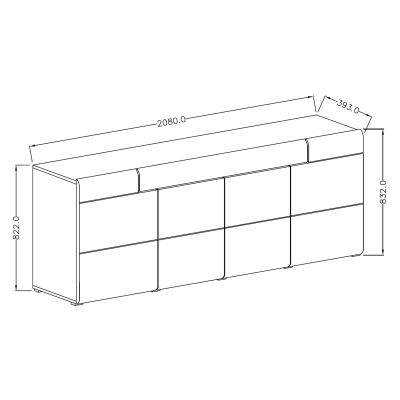 Komoda do minimalistického interiéru COLORADO so zásuvkou, biela