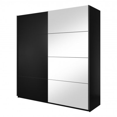 Kombinovaná skriňa MARCELA so zrkadlami 180 cm, čierna