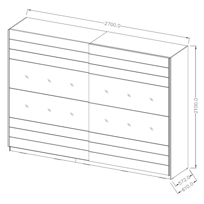 Veľká skriňa SÁRA 270 cm, dub San Remo