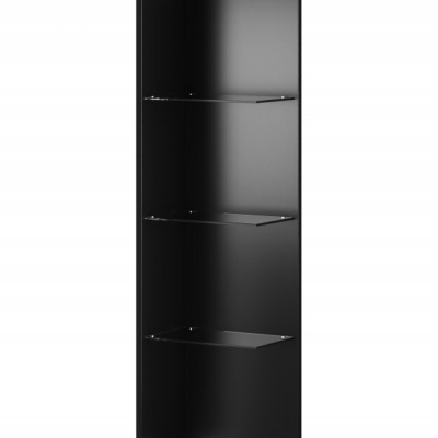 Závesný panel HEIKO so sklenenými policami, čierny