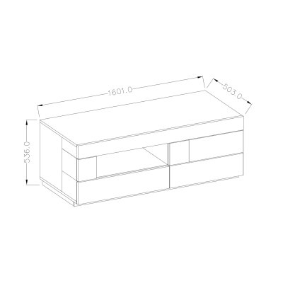 Jednoduchý televízny stolík SHADI, biely/dub wotan