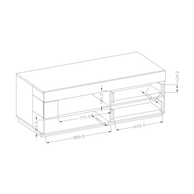 Jednoduchý televízny stolík SHADI, biely/dub wotan