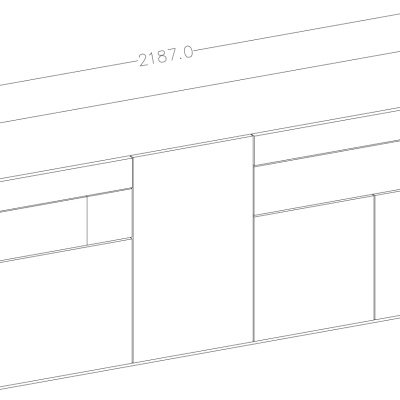 Moderná štvordverová komoda SHADI, biela + betón
