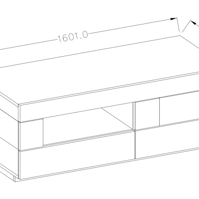 Jednoduchý televízny stolík SHADI, biela/betón