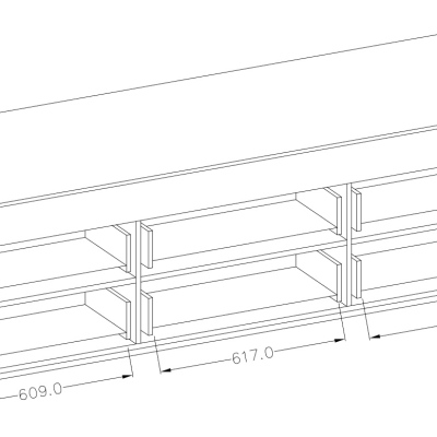 Jednoduchý televízny stolík so zásuvkami  SHADI, biely/betón