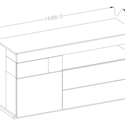 Moderná komoda so zásuvkami SHADI, biela + betón