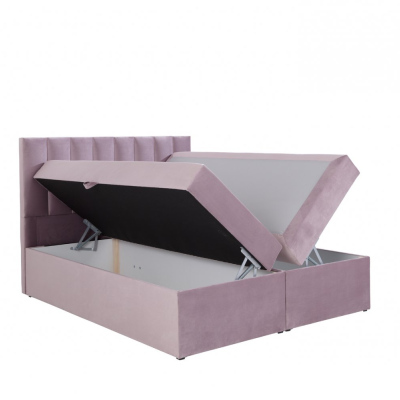 Čalúnená posteľ boxspring 160x200 SAMANTA - ružová 1