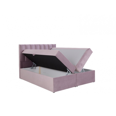 Dizajnová posteľ s úložným priestorom 140x200 MELINDA - béžová 1