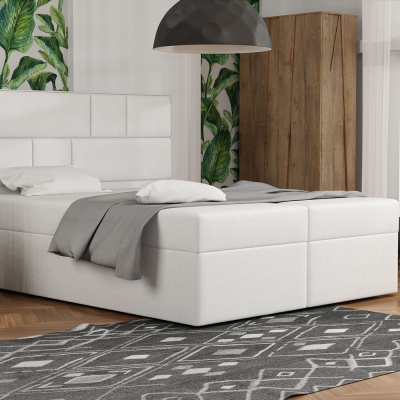 Dizajnová posteľ s úložným priestorom 160x200 MELINDA - biela