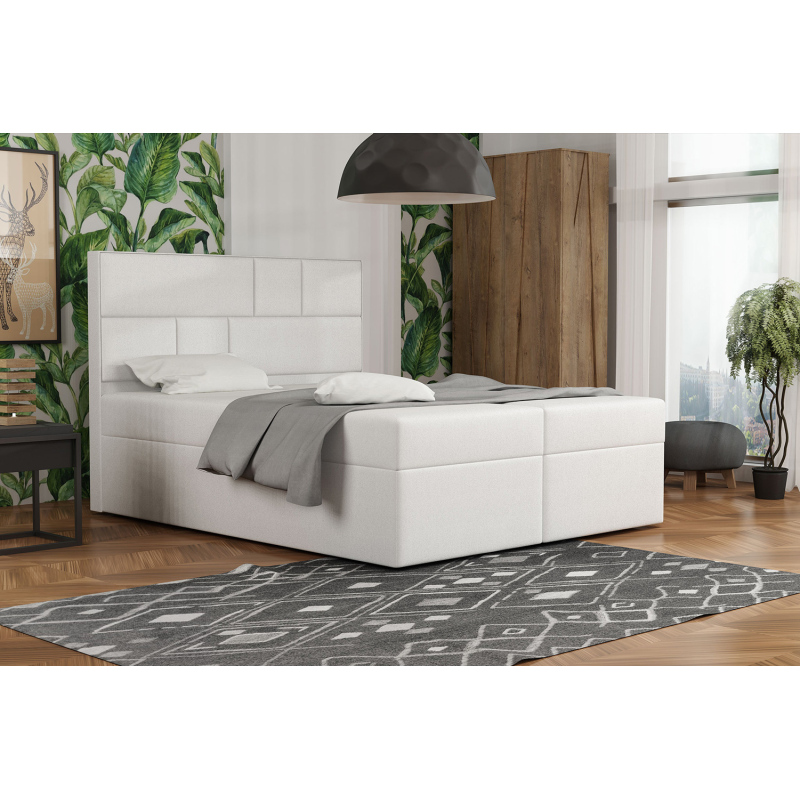 Dizajnová posteľ s úložným priestorom 160x200 MELINDA - biela