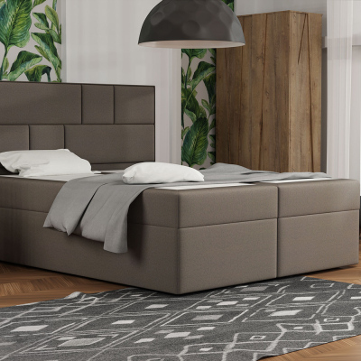 Dizajnová posteľ s úložným priestorom 140x200 MELINDA - hnedá 3