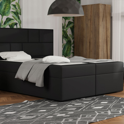 Dizajnová posteľ s úložným priestorom 140x200 MELINDA - čierna