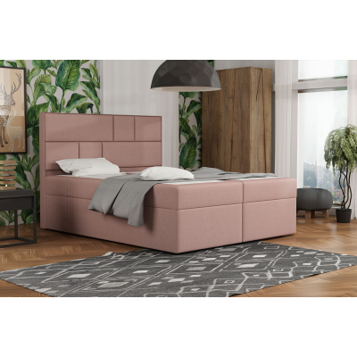 Dizajnová posteľ s úložným priestorom 140x200 MELINDA - ružová 1