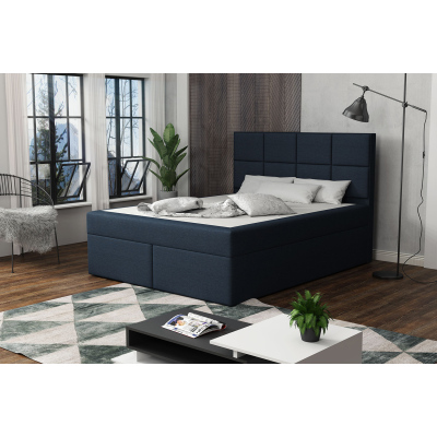 Čalúnená posteľ s prešívaním 140x200 BEATRIX - modrá 1