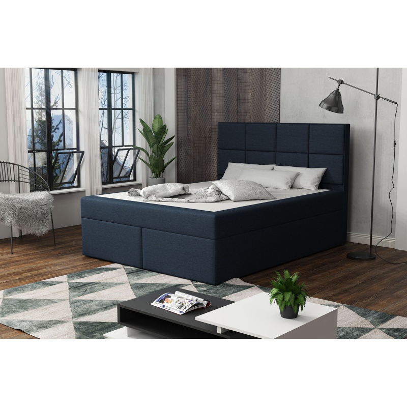 Čalúnená posteľ s prešívaním 180x200 BEATRIX - modrá 1