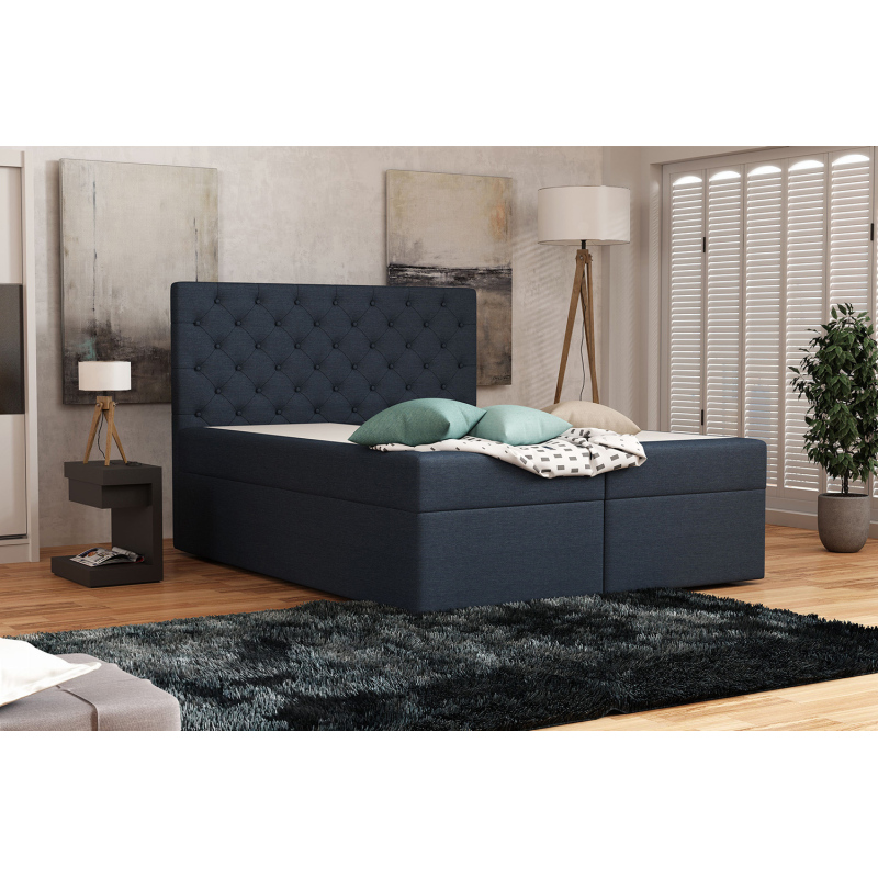 Elegantná čalúnená posteľ 180x200 ALLEFFRA - modrá 1