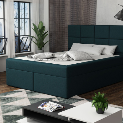 Čalúnená posteľ s prešívaním 160x200 BEATRIX - modrá 2