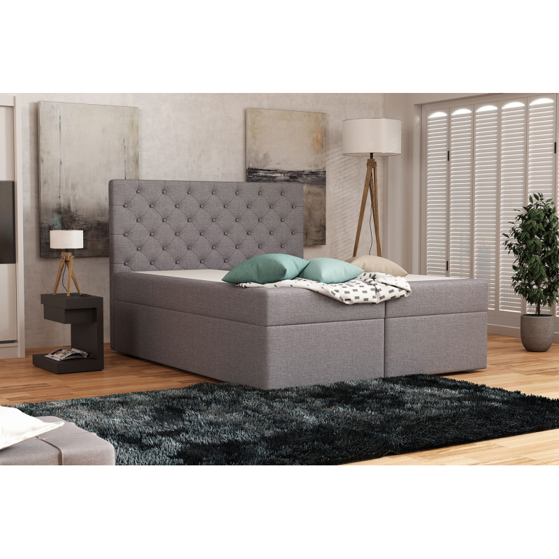 Elegantná čalúnená posteľ 180x200 ALLEFFRA - šedá 1