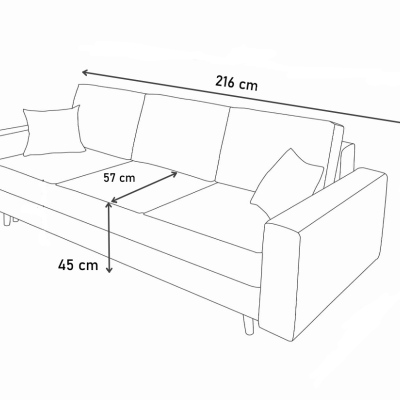 Moderná rozkladacia pohovka MALIN, čierna + zelená