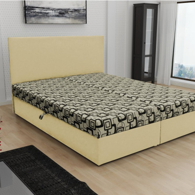 Odolná čalúnená posteľ s úložným priestorom DANIELA 180x200, béžová