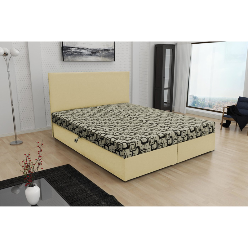 Odolná čalúnená posteľ s úložným priestorom DANIELA 180x200, béžová