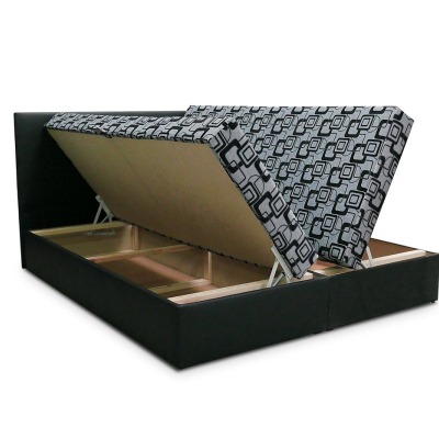 Odolná čalúnená posteľ s úložným priestorom DANIELA 180x200, čierna