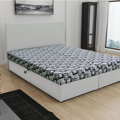 Odolná čalúnená posteľ s úložným priestorom DANIELA 160x200, biela + šedá