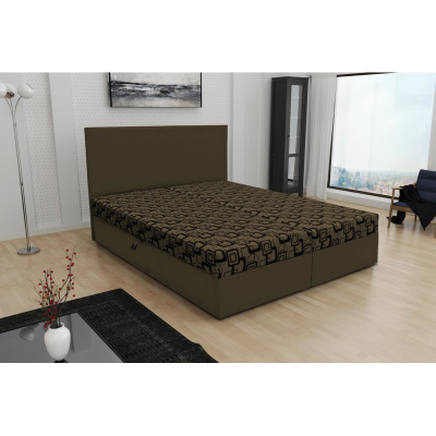 Odolná čalúnená posteľ s úložným priestorom DANIELA 140x200, hnedá