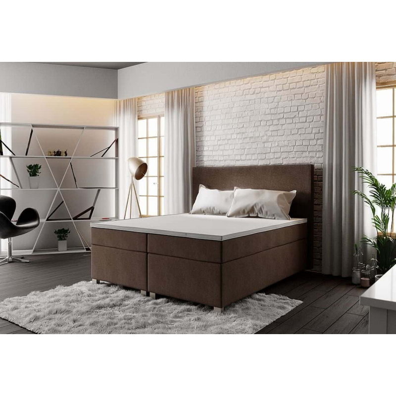 Boxspringová posteľ ASSAR 140x200, hnedá