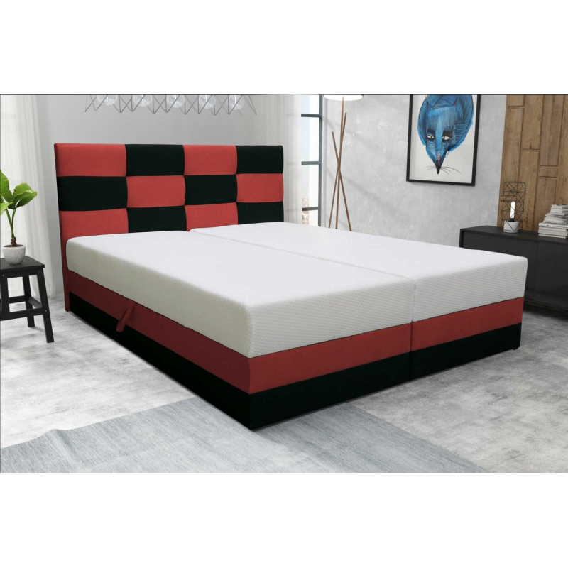 Dizajnová posteľ MARLEN 180x200, červená + čierna