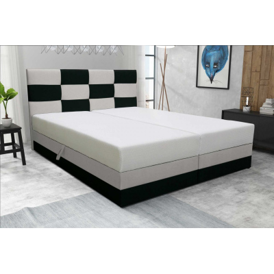 Dizajnová posteľ MARLEN 180x200, čierna + béžová