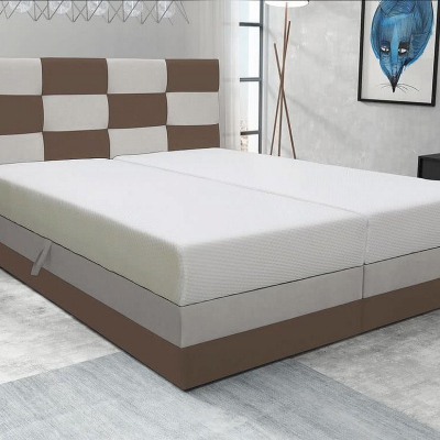 Dizajnová posteľ MARLEN 180x200, hnedá + béžová