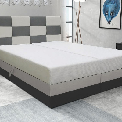 Dizajnová posteľ MARLEN 180x200, šedá + béžová