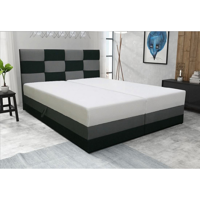 Dizajnová posteľ MARLEN 180x200, šedá + čierna