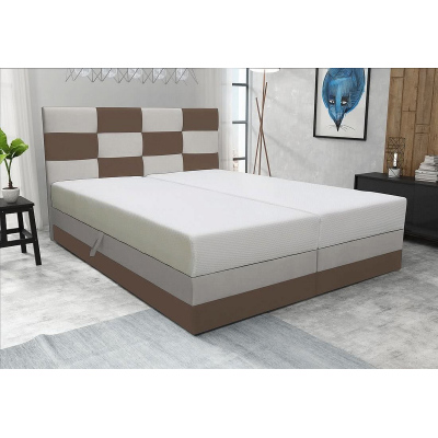 Dizajnová posteľ MARLEN 160x200, hnedá + béžová