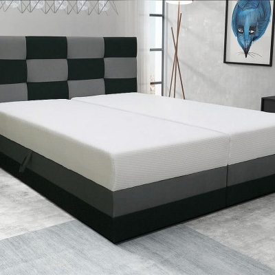 Dizajnová posteľ MARLEN 160x200, šedá + čierna
