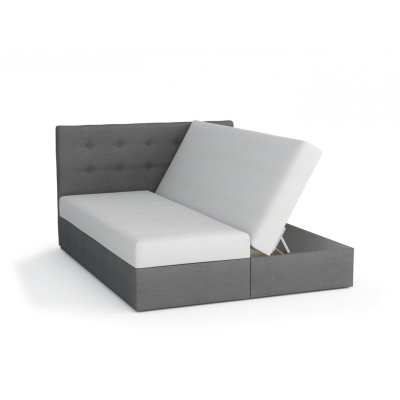Boxspringová posteľ 160x200 SISI, čierna + biela eko koža