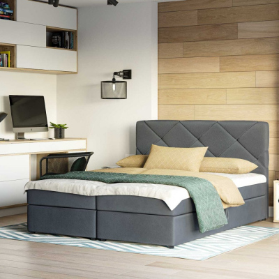 Manželská posteľ s prešívaním KATRIN 180x200, šedá