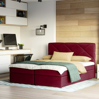 Manželská posteľ s prešívaním KATRIN 180x200, červená